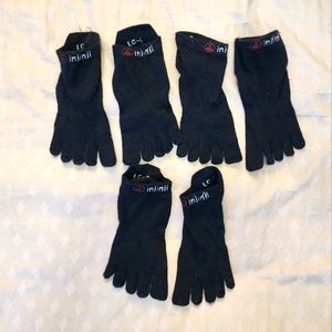 Lot of 3 pairs of used Injinji thin no show Toesocks Mens Size Large Black